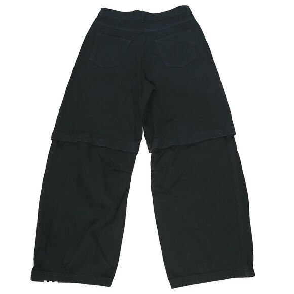 NWOT Adidas Adibreak Denim Two-In-One Jeans Womens 32 Black White Baggy Skater - Picture 4 of 16